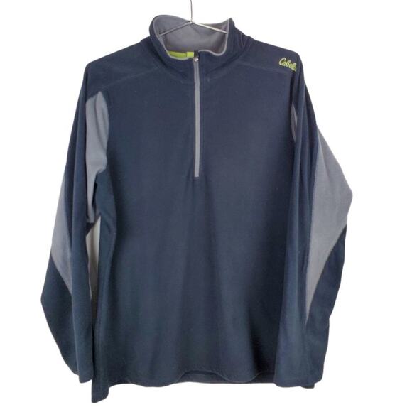 Cabelas Fleece 1/4 Zip Mock Neck Pullover Sweater Warm Mens XL Zip Pockets Gray - Picture 1 of 7